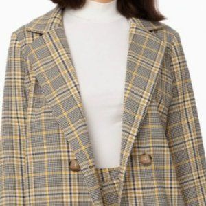 Plaid Women's Blazer Coat